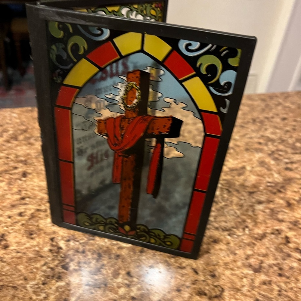 Stained M-Glass Cross “I asked Jesus….” - Picture 8 of 10